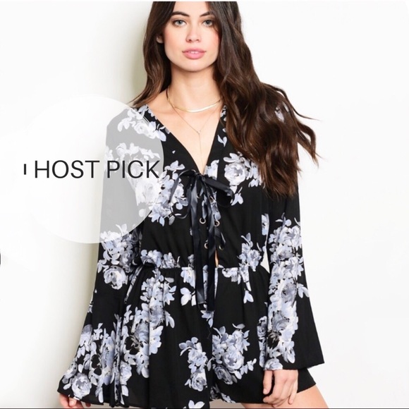 SUMMER CLEARANCE!FALLING FLOWERS  BOHO ROMPER - Picture 2 of 6